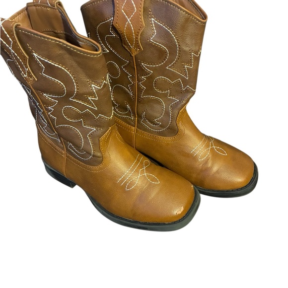 Brown Western Kids Cowboy Boots - Picture 2 of 5